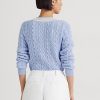 Blaue Cricket-Pullover mit Zopfmuster für Damen von Ralph Lauren Blaue Cricket-Pullover mit Zopfmuster für Damen von Ralph Lauren