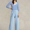 Blaue Fleece-Jogginghose mit abgeschnittenem Saum von Ralph Lauren für Damen Blaue Fleece-Jogginghose mit abgeschnittenem Saum von Ralph Lauren für Damen