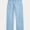Blaue Fleece-Jogginghose mit abgeschnittenem Saum von Ralph Lauren für Damen Blaue Fleece-Jogginghose mit abgeschnittenem Saum von Ralph Lauren für Damen