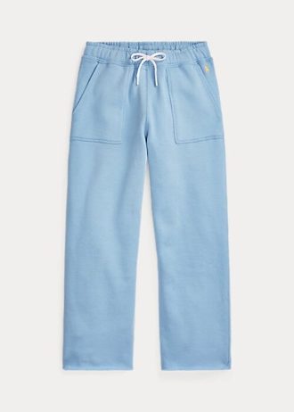 Blaue Fleece-Jogginghose mit abgeschnittenem Saum von Ralph Lauren für Damen