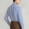 Blaue formelle Hemden aus gestreifter Popeline von Ralph Lauren Regent Custom Fit für Herren Blaue formelle Hemden aus gestreifter Popeline von Ralph Lauren Regent Custom Fit für Herren