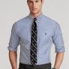Blaue formelle Slim Fit-Hemden aus gestreifter Popeline von Ralph Lauren für Herren Blaue formelle Slim Fit-Hemden aus gestreifter Popeline von Ralph Lauren für Herren