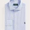Blaue formelle Slim Fit-Hemden aus gestreifter Popeline von Ralph Lauren für Herren Blaue formelle Slim Fit-Hemden aus gestreifter Popeline von Ralph Lauren für Herren