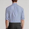 Blaue formelle Slim Fit-Hemden aus gestreifter Popeline von Ralph Lauren für Herren Blaue formelle Slim Fit-Hemden aus gestreifter Popeline von Ralph Lauren für Herren