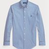 Blaue formelle Slim Fit-Hemden aus gestreifter Stretch-Popeline von Ralph Lauren für Herren Blaue formelle Slim Fit-Hemden aus gestreifter Stretch-Popeline von Ralph Lauren für Herren