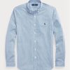 Blaue formelle Slim Fit-Hemden aus gestreifter Stretch-Popeline von Ralph Lauren für Herren Blaue formelle Slim Fit-Hemden aus gestreifter Stretch-Popeline von Ralph Lauren für Herren