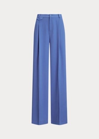 Blaue Georgette-Hose mit Falten für Damen von Ralph Lauren