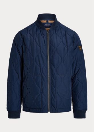 Blaue gesteppte Bomberjacken von Ralph Lauren für Herren