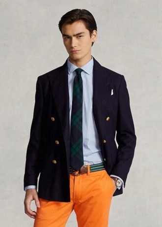 Blaue, gestreifte Performance-Hemden im Custom Fit für Herren von Ralph Lauren