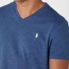Blaue Herren Ralph Lauren Brust-Logo V-Ausschnitt T-Shirts