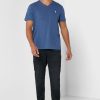 Blaue Herren Ralph Lauren Brust-Logo V-Ausschnitt T-Shirts