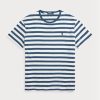 Blaue Herren Ralph Lauren Classic Fit gestreifte Jersey-T-Shirts Blaue Herren Ralph Lauren Classic Fit gestreifte Jersey-T-Shirts