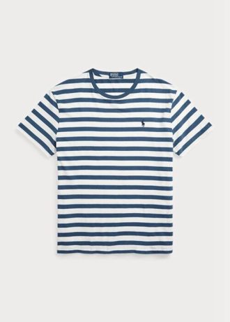 Blaue Herren Ralph Lauren Classic Fit gestreifte Jersey-T-Shirts