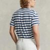 Blaue Herren Ralph Lauren Classic Fit gestreifte Jersey-T-Shirts Blaue Herren Ralph Lauren Classic Fit gestreifte Jersey-T-Shirts