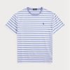 Blaue Herren Ralph Lauren Custom Slim Fit gestreifte Jersey-T-Shirts Blaue Herren Ralph Lauren Custom Slim Fit gestreifte Jersey-T-Shirts
