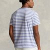 Blaue Herren Ralph Lauren Custom Slim Fit gestreifte Jersey-T-Shirts Blaue Herren Ralph Lauren Custom Slim Fit gestreifte Jersey-T-Shirts