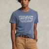 Blaue Herren Ralph Lauren Custom Slim Fit Polo Country T-Shirts