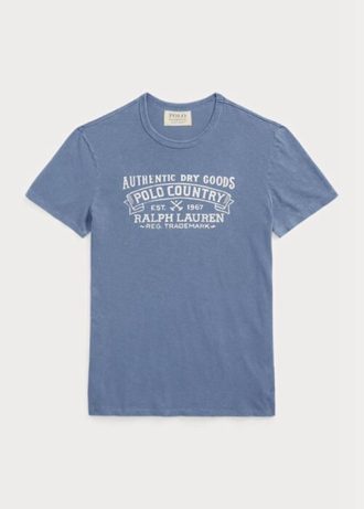 Blaue Herren Ralph Lauren Custom Slim Fit Polo Country T-Shirts