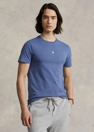 Blaue Herren Ralph Lauren Custom Slim Fit Rundhals-T-Shirts