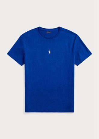 Blaue Herren Ralph Lauren Custom Slim Fit Rundhals-T-Shirts
