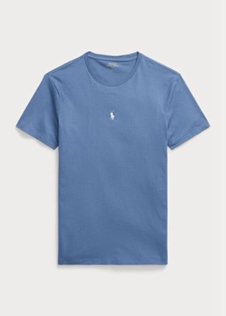 Blaue Herren Ralph Lauren Custom Slim Fit Rundhals-T-Shirts