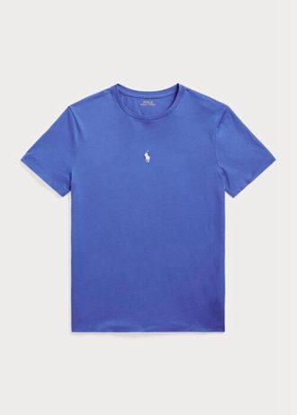 Blaue Herren Ralph Lauren Custom Slim Fit Rundhals-T-Shirts