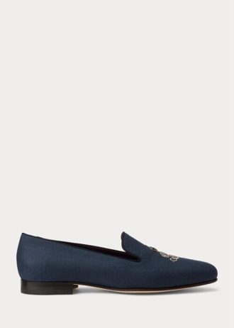 Blaue Herrenschuhe aus Leinen von Ralph Lauren – Alonzo Bullion