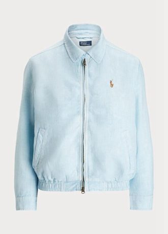Blaue Leinen-Windjacke von Ralph Lauren für Damen