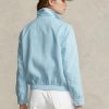 Blaue Leinen-Windjacke von Ralph Lauren für Damen Blaue Leinen-Windjacke von Ralph Lauren für Damen