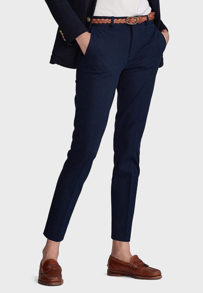 Blaue maßgeschneiderte Hosen von Ralph Lauren für Damen Blaue maßgeschneiderte Hosen von Ralph Lauren für Damen