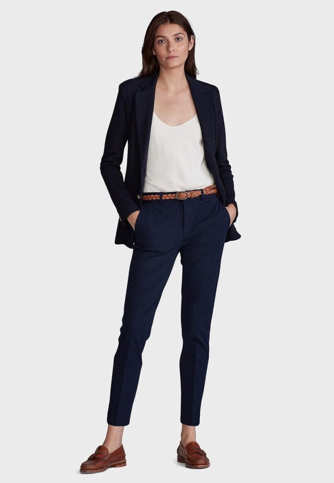 Blaue maßgeschneiderte Hosen von Ralph Lauren für Damen Blaue maßgeschneiderte Hosen von Ralph Lauren für Damen