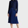 Blaue Plissee-Midiröcke von Ralph Lauren für Damen