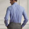 Blaue Poloshirts aus gestreifter Popeline für Herren von Ralph Lauren