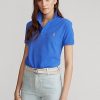 Blaue Poloshirts aus Mesh im Classic Fit von Ralph Lauren für Damen Blaue Poloshirts aus Mesh im Classic Fit von Ralph Lauren für Damen