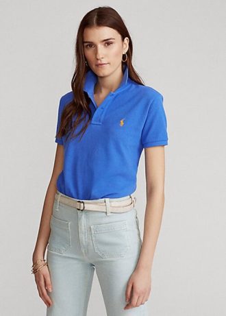 Blaue Poloshirts aus Mesh im Classic Fit von Ralph Lauren für Damen