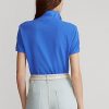 Blaue Poloshirts aus Mesh im Classic Fit von Ralph Lauren für Damen Blaue Poloshirts aus Mesh im Classic Fit von Ralph Lauren für Damen