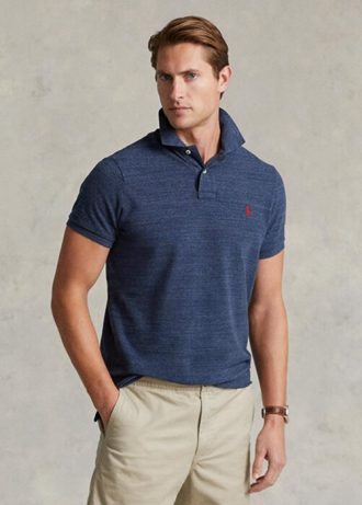 Blaue Poloshirts aus Mesh im Slim Fit von Ralph Lauren für Herren