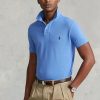 Blaue Poloshirts aus Mesh im Slim Fit von Ralph Lauren für Herren Blaue Poloshirts aus Mesh im Slim Fit von Ralph Lauren für Herren