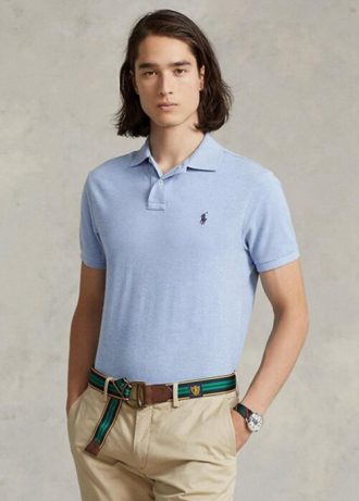 Blaue Poloshirts aus Mesh im Slim Fit von Ralph Lauren für Herren
