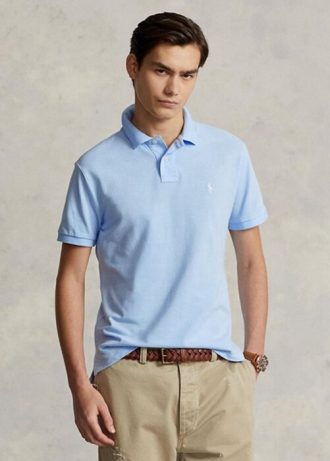 Blaue Poloshirts aus Mesh im Slim Fit von Ralph Lauren für Herren