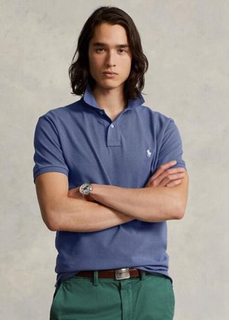 Blaue Poloshirts aus Mesh im Slim Fit von Ralph Lauren für Herren