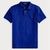 Blaue Poloshirts aus Mesh im Slim Fit von Ralph Lauren für Herren Blaue Poloshirts aus Mesh im Slim Fit von Ralph Lauren für Herren