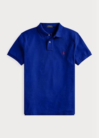 Blaue Poloshirts aus Mesh im Slim Fit von Ralph Lauren für Herren