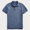 Blaue Poloshirts aus Mesh im Slim Fit von Ralph Lauren für Herren Blaue Poloshirts aus Mesh im Slim Fit von Ralph Lauren für Herren