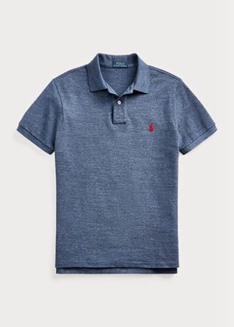 Blaue Poloshirts aus Mesh im Slim Fit von Ralph Lauren für Herren