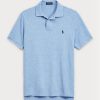 Blaue Poloshirts aus Mesh im Slim Fit von Ralph Lauren für Herren Blaue Poloshirts aus Mesh im Slim Fit von Ralph Lauren für Herren