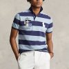 Blaue Poloshirts aus Mesh mit Big Pony-Print für Herren von Ralph Lauren Blaue Poloshirts aus Mesh mit Big Pony-Print für Herren von Ralph Lauren