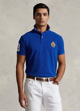 Blaue Poloshirts aus Mesh mit klassischer Passform von Ralph Lauren für Herren