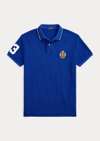 Blaue Poloshirts aus Mesh mit klassischer Passform von Ralph Lauren für Herren