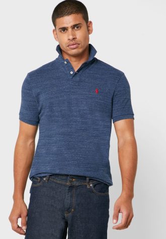 Blaue Poloshirts aus Mesh von Ralph Lauren für Herren